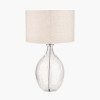 Elysia Bubble Glass and Silver Metal Curved Table Lamp