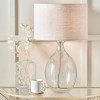 Elysia Bubble Glass and Silver Metal Curved Table Lamp