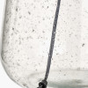 Elysia Bubble Glass and Silver Metal Table Lamp Base with Edward 40cm Natural Linen Cylinder Lampshade