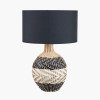 Rowan Natural Rattan Black and White Woven Table Lamp