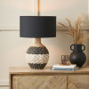 Rowan Natural Rattan Black and White Woven Table Lamp