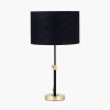 Bryce Black and Gold Metal Rise and Fall Table Lamp