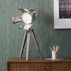 Hereford Grey Wood and Silver Metal Film Tripod Table Lamp