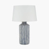 Bude Blue and White Stripe Stoneware Table Lamp Base