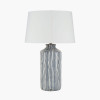 Bude Blue and White Stripe Stoneware Table Lamp Base