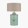 Blue Honeycomb Hand Painted Metal Table Lamp Base