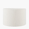 Captiva Grey Wash Mango Wood Table Lamp Base with Rouen 35cm White Boucle Cylinder Lampshade