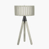 Rabanne Slatted Antique Wood Tripod Table Lamp