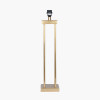 Langston Satin Brass Metal Column Table Lamp Base with Bow 40cm Forest Green Velvet Cylinder Lampshade