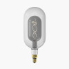 Frowick Concrete and Brushed Chrome Bulb Holder with LED Clear and Smokey Double Tube Organic E27 Bulb