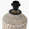 Atouk Textured Natural and Black Stoneware Table Lamp Base with Henry 35cm Taupe Handloom Cylinder Lampshade