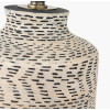 Atouk Textured Natural and Black Stoneware Table Lamp Base with Henry 35cm Taupe Handloom Cylinder Lampshade