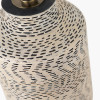 Atouk Textured Natural and Black Stoneware Table Lamp Base with Milos 35cm Natural Linen Tapered Lampshade