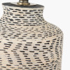 Atouk Textured Natural and Black Stoneware Table Lamp Base with Milos 35cm Natural Linen Tapered Lampshade