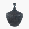 Manaia Antique Black Textured Wood Table Lamp Base with Henry 35cm Grey Handloom Cylinder Lampshade