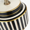 Mono Humbug Black and White Small Table Lamp Base with Bow 30cm Raspberry Velvet Cylinder Lampshade