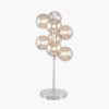 Vecchio Smoke Glass Orb and Chrome Table Lamp