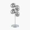 Vecchio Smoke Glass Orb and Chrome Table Lamp