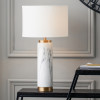 Carrara Marble Effect Ceramic Tall Table Lamp