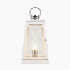 Devon White Wash and Chrome Lantern Table Lamp