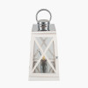 Devon White Wash and Chrome Lantern Table Lamp