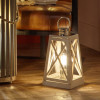 Devon White Wash and Chrome Lantern Table Lamp