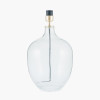 Islay Clear Bubble Glass Table Lamp Base with Harry 40cm Ivory Cotton Mix Cylinder Lampshade