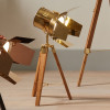 Hereford Gold and Natural Tripod Table Lamp