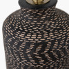 Atouk Textured Black Stoneware Table Lamp Base with Harry 35cm Ivory Poly Cotton Cylinder Drum Lampshade