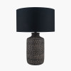 Atouk Textured Black Stoneware Table Lamp Base