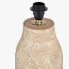 Palawan Stone Grey Feather Stoneware Table Lamp Base with Henry 40cm White Handloom Cylinder Lampshade