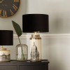 Wren Black and Cream Building Print Tall Ceramic Table Lamp Base