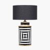 Optic Black and White Optic Stripe Ceramic Table Lamp Base