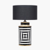 Optic Black and White Optic Stripe Ceramic Table Lamp Base