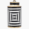 Optic Black and White Optic Stripe Ceramic Table Lamp Base