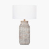 Yala Grey Wash Wood Textured Bottle Table Lamp Base