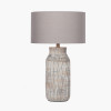 Yala Grey Wash Wood Textured Bottle Table Lamp Base