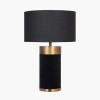 Dempsey Black Velvet and Antique Gold Metal Table Lamp Base