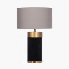 Dempsey Black Velvet and Antique Gold Metal Table Lamp Base