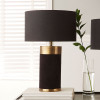 Dempsey Black Velvet and Antique Gold Metal Table Lamp Base