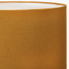 Dempsey Mustard Velvet and Antique Gold Metal Table Lamp Base with Henry 30cm Mustard Handloom Cylinder Lampshade