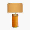 Dempsey Mustard Velvet and Antique Gold Metal Table Lamp Base