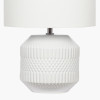 Meribel White Geo Textured Ceramic Table Lamp