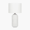 Meribel White Geo Textured Tall Ceramic Table Lamp