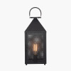 Folkstone Matt Black Metal Punched Lantern Table Lamp