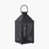 Folkstone Matt Black Metal Punched Lantern Table Lamp