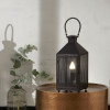 Folkstone Matt Black Metal Punched Lantern Table Lamp