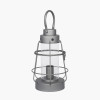 Filey Grey Metal and Clear Glass  Oil Lantern Table Lamp