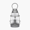 Filey Grey Metal and Clear Glass  Oil Lantern Table Lamp