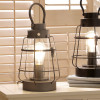 Filey Grey Metal and Clear Glass  Oil Lantern Table Lamp